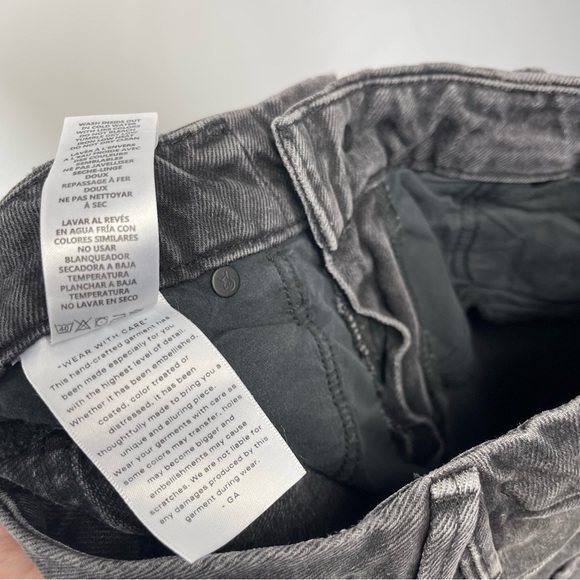 Good American 90s Trouser Jeans 25 Washed Black High Rise Vintage Retro Baggy - Picture 13 of 15